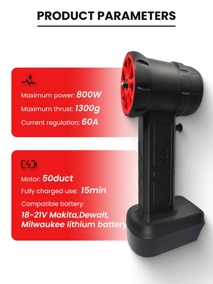 Powerful TurboFan Blower: Drill Attachment Combo